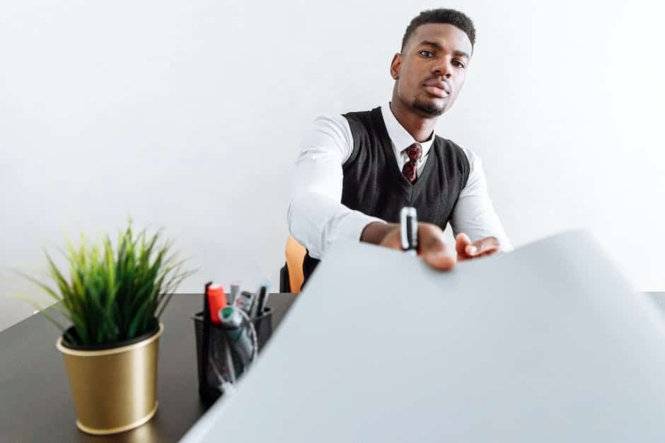 A tax resolution lawyer working at a desk, providing legal support to protect the interests of individuals and businesses.